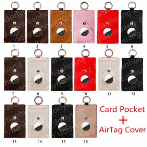 Top Fashion Keychains-hoesjes voor Airtag Case PU Leather Key Chain Air Tag Shell Cardholder Anti-MoLost Device Protective Cover Air Tag Shell Bag Accessoires