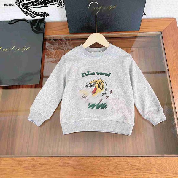 Top Fashion Kids Round Neck Sweater Sweater de manga larga de manga larga para niña Tamaño de niña 100-160 cm Designer Tiger Print Child Spéter Sep10