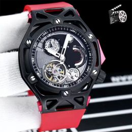 Topmode luxe merk Fr's 70-jarig jubileumhorloge Tourbillon chronograaf horloge Volautomatische opwindmachines Zwarte PVD titanium inzetstukken Polshorloges