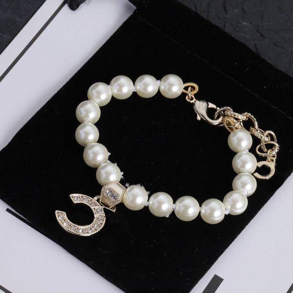Haut à la mode Bracelet de perles chaîne Bracelet de créateur amoureux bracelets porte-bonheur lettre pour femme cadeau de mariage bijoux