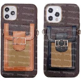 Top Fashion Phone Cases voor iPhone 13 Pro max 12 11 13PRO 12PROMAX 7 8 PLUS X XR XS XSMAX Designer Letter Print Case Back Cover Wallet Shell met Lanyard Card Bag