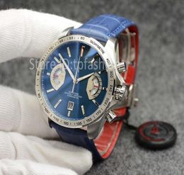 Top Fashion Quartz Chronograph Watch Men Gold Silver Dial 43mm klassieke lederen band stopwatch mans Casual Sport Clock 58636439158
