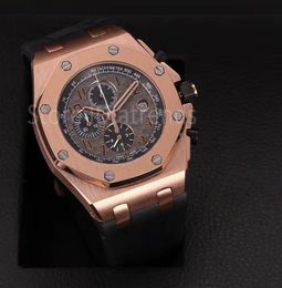 Top Fashion Quartz Chronograph Watch Men Gold Silver Negro Dial negro 42 mm Stopwatch Casual Wallwatch Classic Gentlemen Goma Strap Reloj 3256