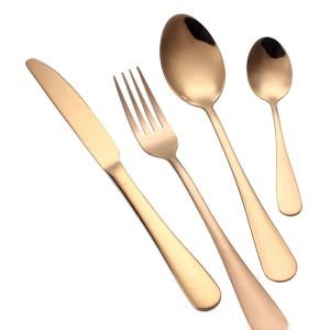 Ensemble de couverts en acier inoxydable doré, cuillère fourchette couteau cuillère à thé service de vaisselle, ustensiles de Bar de cuisine, fournitures de cuisine