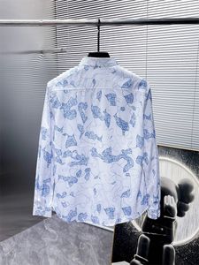 Top Fashion Summer New Men's Shirt Impression complète Shirt à manches longues Custom Woven Twill Tissu European Size M-3XL