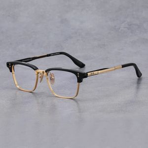 Top de lunettes de soleil Frames Arrive Vinatge Black Golden Lunes Frame Type pour hommes DTX132 Classic Business Style Myopia Eyeglass 231218