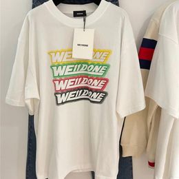 Top Fashion Woman Men's Designer Camisetas We11done T Shirt Lettering Reflecting Sextre Welldone Camiseta de polo para hombres Camiseta 156 908