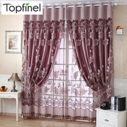 Top Finel luxe jacquard ombre tulle pour fenêtre voilages pour salon chambre cuisine stores fenêtres traitements tissu Y200421