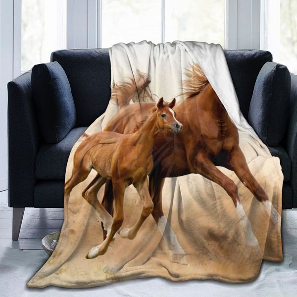 Top Flannel Blanket Animal Horse Air acondicionamiento Conciertos de conciertos de conciertos Apoya el regalo de la Navidad