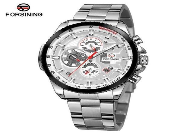 Top ForsiNing Automatic Watch Mens multifonction Image inoxydable Immasé Calendrier Calendrier Militaire Automatiques Montre Relogio4047595