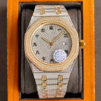 Montre pour hommes en diamant complet Montres mécaniques automatiques 40 mm saphir imperméable Business Fashion Wristwatch Montre de Luxe Cadeaux
