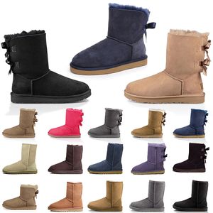 Top piel gamuza botas de diseñador botas de nieve lujos moda mujer dama triple negro azul marino rosa castaño caqui marrón plataforma para mujer australianos botines zapatillas de deporte