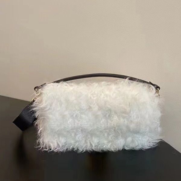 Top FW nouveau sac à bandoulière en laine Mohair Woollen Furry Baguette sacs Designer paquet en daim sac fourre-tout sacs à main pour femmes cadeau de Noël hiver sac à main Fluff