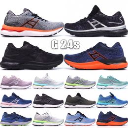 Top Gel-N 24 Marathon Hombres Mujeres Zapatos para correr 2022 Designer Sheet Rock Shocking Orange Barely Rose White French Blue Outdoor Sneakers Tamaño 36-45