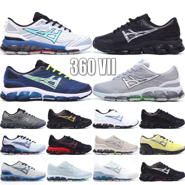 Top GEL360 VII 7 Hombres Marathon Running Shoes 360s Nuevo diseñador Negro Pure Silver Lichen Green Gunmetal Light Indigo Lime Green Zapatillas de deporte al aire libre Tamaño 40-45