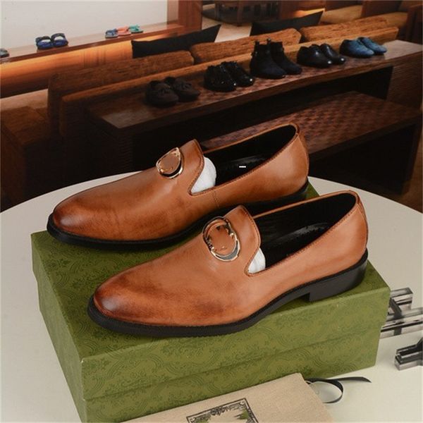 Zapatos de cuero genuino superior Zapatos de vestir de mocasín para hombre de alta calidad Business Derby G Diseñador Hombres Zapatillas de deporte Cuñas casuales Tamaño de moda 6.5-11