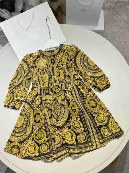 Top Girl Robe Impression symétrique Robes de bébé taille 110-160 Designer Child Jirt Murffon Tissu Toddler Frock Dec20