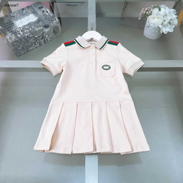 Top Girl Skirt de alta calidad Summer Baby Polo Tamaño 100-150 Kids Diseñador Cloth Skirt Head Bemer Frock Jan20