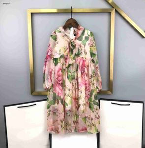 Top Girls Rok Kids Designer Designer Kleding Lange mouwen Girl-jurken Maat 100-150 cm Princess Dress Polyester Baby-japon 24mar