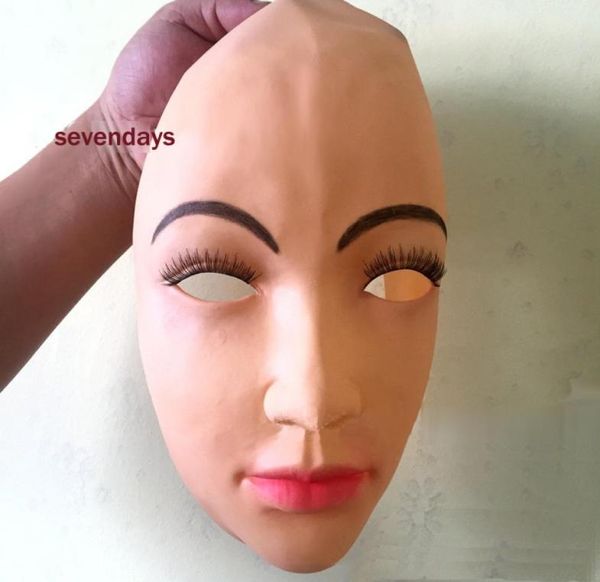 Top-Grade 100 Latex New Man Human Crossdress Female Masque réaliste Silicone Party Mask Women Cosplay Face Mask For Cosplay7734066