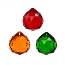 Top Grade 30 mm Facet Ball Prism Pièces de lustre Crystals Crystals Thinking Glass Pendant suspendu Sun Catcher Rainbow Maker
