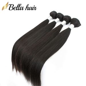 Bundles de cheveux vierges brésiliens Extensions 10-26 pouces Trame de cheveux humains Vague de corps Couleur naturelle Pleine tête 4PCS DHL En gros BellaHair