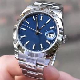 Top-grade AAA haute qualité Mens Watch Sapphire Grey Baton datejust daydate 41mm Blue Watch Smooth Automatic Mechanical montre de lux228M