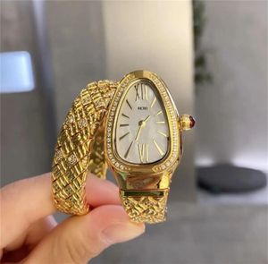 Hoogwaardige AAA dames quartz horlogeband wijzerplaat bezet met diamanten slangvorm Unieke kunststijl ontwerper 23X34mm formaat Sport-serie horloges L675