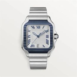 Hochwertige AAA-Uhr, modische Paaruhren für Männer, 39,8 mm, Damen, 35,1 mm, quadratisches Zifferblatt, mechanische Arbeit, stabil, wasserdicht, Designer-Armbanduhren Y677