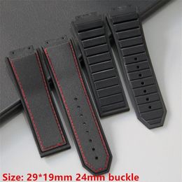 Hoogwaardige zwarte 29x19mm natuur siliconenrubber horlogeband horlogeband voor IUBLOT band voor king power serie met op 220622282k