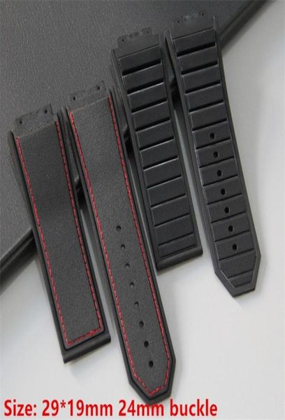 Bande de montre de montre de montre en silicone en silicone Black 29x19mm de qualité supérieure pour la série King Power avec le 2206225801564