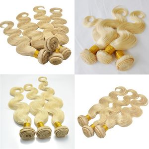 Extension de cheveux vierges brésiliens de couleur blonde de qualité supérieure 100g 3ocs 4pcs / lot 100 cheveux humains remy 613 couleur