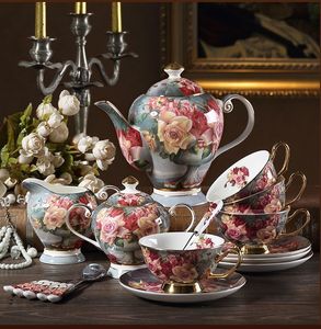 Hoogwaardige Bone China Koffiekopje Creatieve Europese Theekop Set En Schotel Thuis Party Afternoon Tea Theekopje Porselein Leuk Cadeau