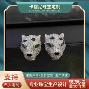Boucles d'oreilles de concepteur d'origine Carter de qualité supérieure pour femmes Léopard Moucles d'oreilles en diamant complète plaqué or de haute qualité avec logo de marque d'origine