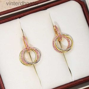 Top Grade Carter Originele designer oorbellen voor vrouwen witte diamant roze diamanten kleurbellen met diamanten set met origineel merklogo