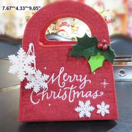 Sacchetti regalo di Natale oggetti di scena orname Bambini carini Top sacchetti di caramelle fiocco di neve stella cuore decorazioni natalizie regalo di caramelle 5 articoli tra cui scegliere