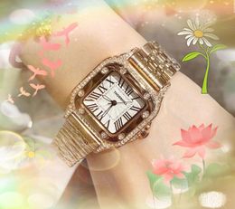 Top Grade Diamonds Ring Tank Series Montre Quartz Batterie Super Business Populaire Casual Cadran Carré Visage Simple Luxe Montre-bracelet populaire reloj montre de luxe cadeaux