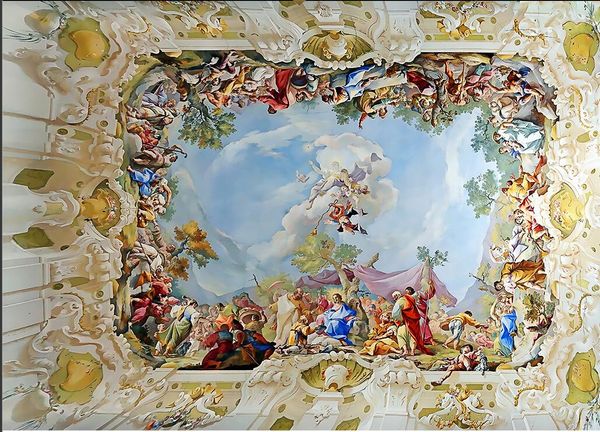 Papier peint mural 3d pour plafonds d'histoire d'ange européenne de qualité supérieure