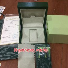 Hoogwaardige groene houten merk horlogedoos met papieren cards331j
