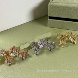 Fleur de trèfle de luxe de qualité supérieure anneau diamant complet à une taille ajusté pour femmes polyvables