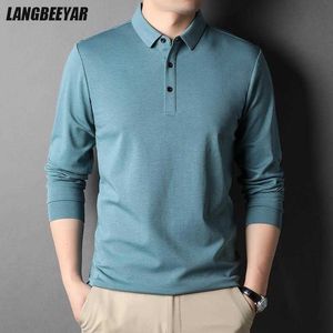 Top Grade Mulberry Silk 5,2% Nieuwe Fashion Polo Men Designer Brand Plain Casual No Long Sleeve Tops Mens Cloths 2022