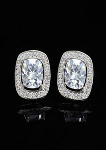 Hoogwaardige veelkleurige vierkante AAA Zirkonia Designer oorbellen Stud Designer koperen sieraden 16 mm Wit Blauw Rood Diamant Zilver G9067085
