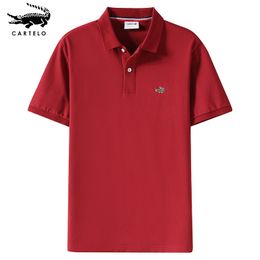 Top Grade zomer 100% katoenen heren Polo shirts met korte mouw afslaan kraag casual tops groot formaat 220616