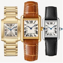 Top qualité U1 hommes femmes diamant lunette montre chaude nouvelle série de montres de réservoir haut de gamme décontracté en cuir véritable montres à quartz ultra automatique dame montre-bracelet