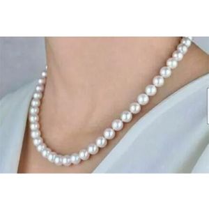 Top qualité AAAAA japonais Akoya 910mm collier de perles blanches 18 14K fermoir en or bijoux fins fabrication de bijoux 240125