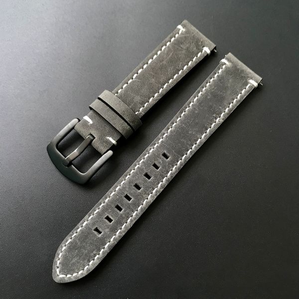 Bracelet de montre en cuir véritable de grain supérieur bracelet de montre à dégagement rapide 18mm 20mm 22mm bracelets de montre Vintage de haute qualité