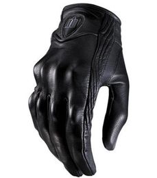 Top Guantes Fashion Glove Real Cuir Full Fot Finger Black Men Men Moto Motorcycle Gants Motorcycle Protective Gears Motocross Glove2983595686