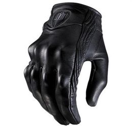 Top Guantes Gant de mode en cuir véritable doigt complet noir moto hommes gants de moto équipement de protection moto gant de Motocross2981291163