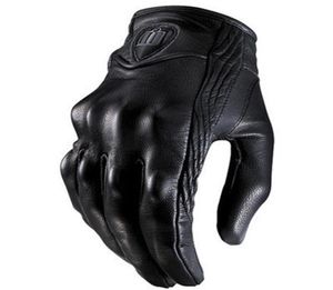 Top Guantes Fashion Glove Real Leather Full Finger Black Moto Men Motorfietshandschoenen Motorfiets Beschermingswonden Motocross Glove2981013054