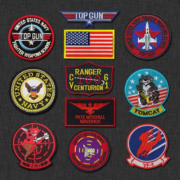 Top Gun 2 Patchs de broderie thème Badges de logo bricolage Flight Test Maverick Ranger US Navy VX-31 VFA-22 Veste de veste accessoires